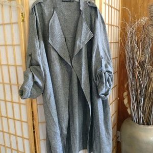Womens Long Trench Blazer Coat